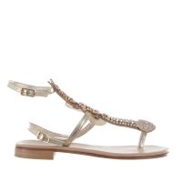 Soleae sandalo positano in pelle con accessorio strass  da donna