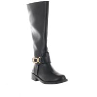 Solo soprani stivale in pelle con accessorio decorativo da donna