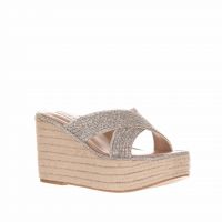 Steve madden sabot di strass con zeppa in corda da donna