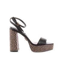 Steve madden sandalo platform in pelle con intreccio da donna