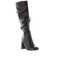 Steve madden stivale in pelle con tacco e gambale morbido da donna