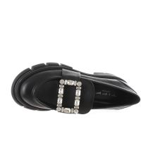 Tiffi mocassino in pelle martellata con pietre da donna