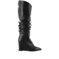 Tiffi stivale in pelle con gambale arricciato da donna