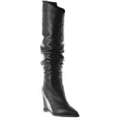 Tiffi stivale in pelle con gambale arricciato da donna
