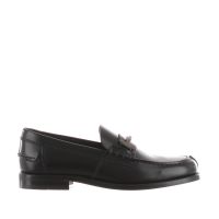 Tod's mocassino in pelle con accessorio double t da uomo
