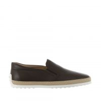 Tod's slip on in pelle con gommini e rafia da uomo