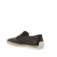 Tod's slip on in pelle con gommini e rafia da uomo