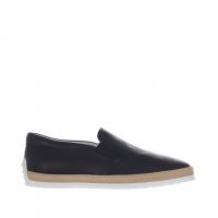 Tod's slip on in pelle martellata con gommini e rafia da uomo