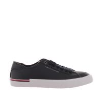 Tommy hilfiger sneakers basse in pelle con logo impresso da uomo
