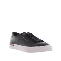 Tommy hilfiger sneakers basse in pelle con logo impresso da uomo