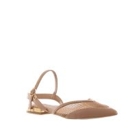 Tua by braccialini ballerina slingback in pelle e tessuto a rete da donna