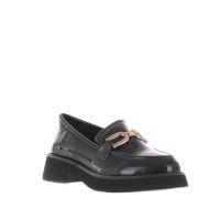 Tua by braccialini mocassino in pelle lucida con morsetto gioiello da donna