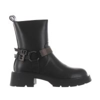 Tua by braccialini stivaletti in pelle con fibbie gioiello da donna