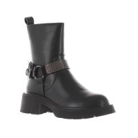 Tua by braccialini stivaletti in pelle con fibbie gioiello da donna