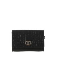 Twinset clutch portafoglio in pelle stampa cocco da donna