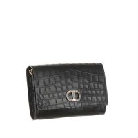 Twinset clutch portafoglio in pelle stampa cocco da donna