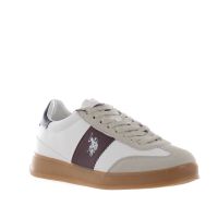 U.s. polo assn. sneaker in ecopelle con tallone a contrasto da uomo