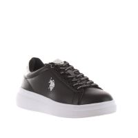 U.s. polo assn. sneaker in ecopelle con tallone a contrasto da uomo