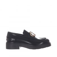 Vsl mocassino in pelle con morsetto metallico da donna
