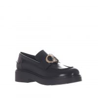 Vsl mocassino in pelle con morsetto metallico da donna