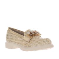 Vsl mocassino in rafia con accessorio da donna