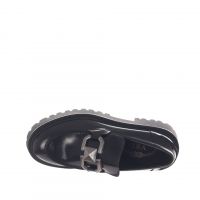Vsl mocassino platform in pelle con morsetto metallico da donna