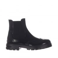 Vsl stivaletto chelsea in pelle con dettaglio brogue da donna