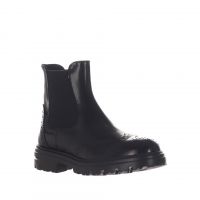 Vsl stivaletto chelsea in pelle con dettaglio brogue da donna