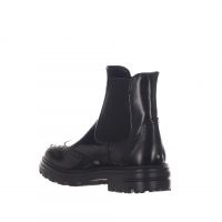 Vsl stivaletto chelsea in pelle con dettaglio brogue da donna