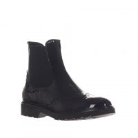 Vsl stivaletto chelsea in vernice con dettaglio brogue da donna