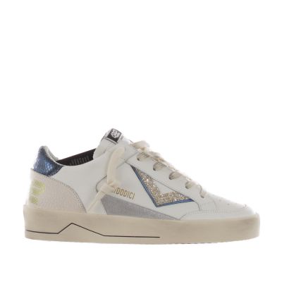 Sneaker in pelle e glitter