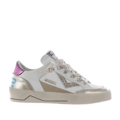 Sneaker in pelle e glitter