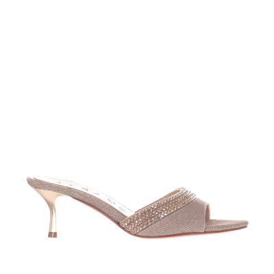 Sabot in mesh glitterato con pietre