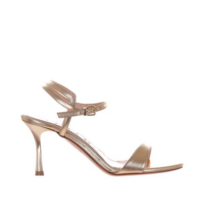 Sandalo in pelle metallizzata