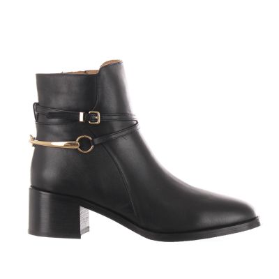 Stivaletto in pelle con dettaglio decorativo