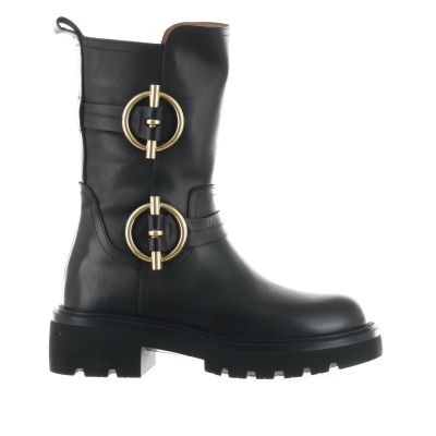 Stivaletto in pelle con dettaglio decorativo