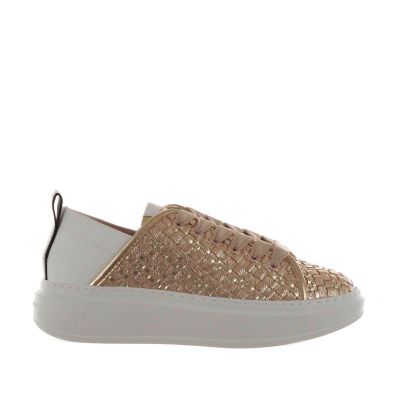 Sneaker wembley in pelle metal intrecciata