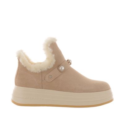 Stivaletto in camoscio con pelliccia