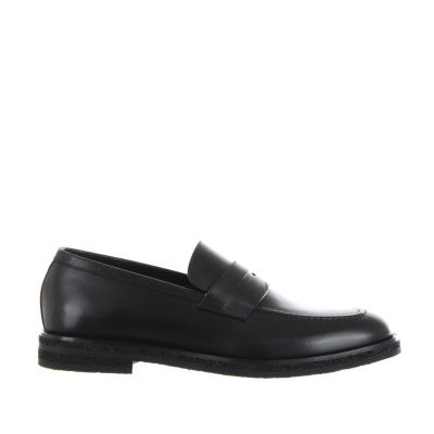 Mocassino con mascherina in pelle