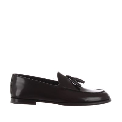 Mocassino in pelle con nappine