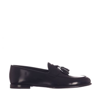 Mocassino in pelle con nappine