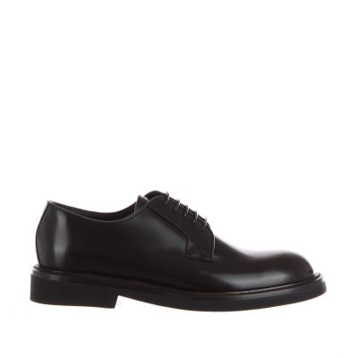 Stringata derby in pelle 