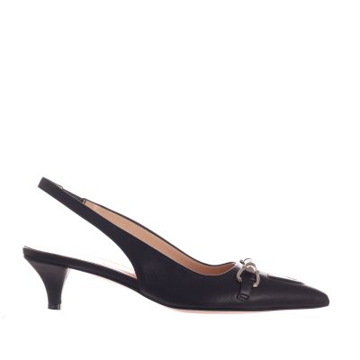 Décolleté slingback in pelle 