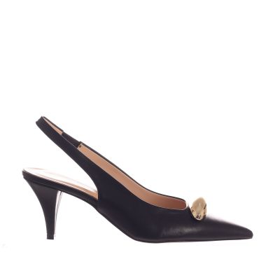 Décolleté slingback in pelle 