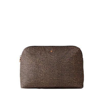 Beauty case medium in nylon op riciclato e pelle