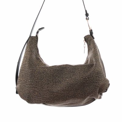 Borsa hobo medium in nylon op riciclato e pelle