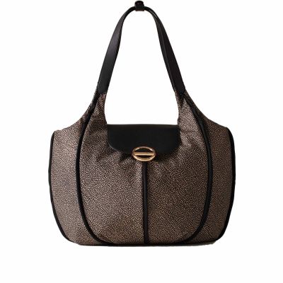 Borsa shopping medium cottage in nylon e pelle