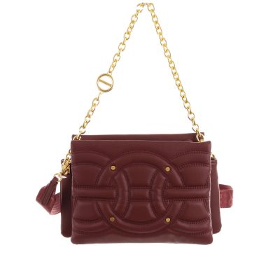 Mini borsa cross over trifolder in pelle 