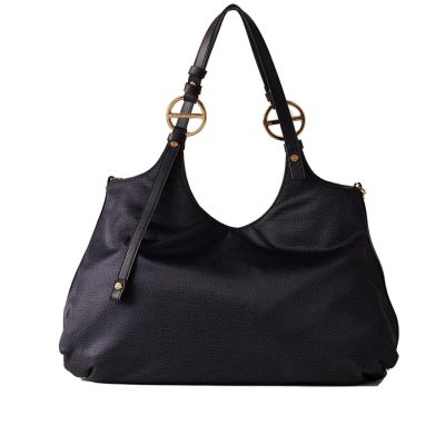 Shopping medium in nylon op riciclato e pelle