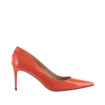 Décolleté in vernice con tacco midi
